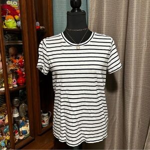 J Crew Navy Stripe Girlfriend tee M